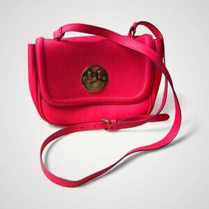 Hill and Friends Happy crossbody bag in Hot Neon Pink.